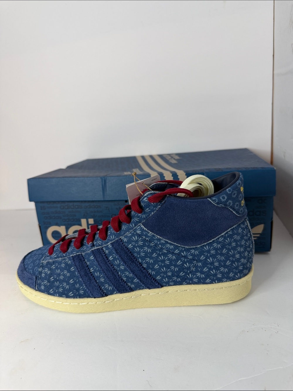 Adidas Jabbar Hi Blue Pattern Men’s 10/ Sneakers New w/ Box JS0813